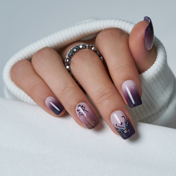 24 Stück/Set Press-On-Nägel CZ462-B7