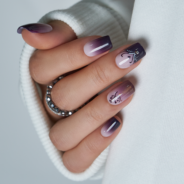 24 Stück/Set Press-On-Nägel CZ462-B7