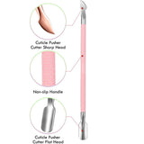 Pink Cuticle Pusher and Cutter Remover