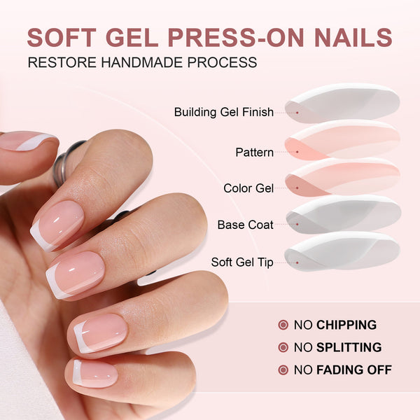 Gel Press On Nails 16 Sizes-32 Pcs Kit XNFS124