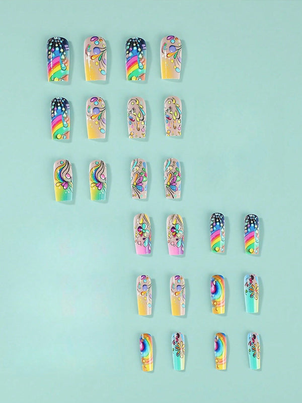 24pcs/Set Press On Nail CUJ412201