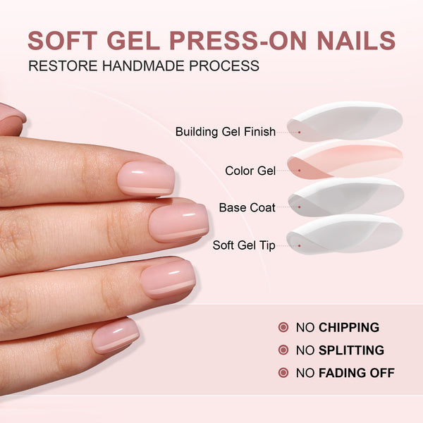 Gel Press On Nails 16 Sizes-32 Pcs Kit A445