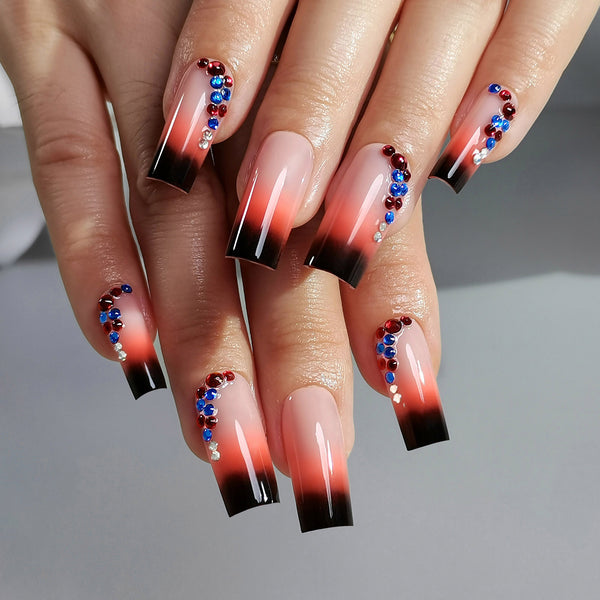 24 Stück/Set Press-On-Nägel CZ462-B7