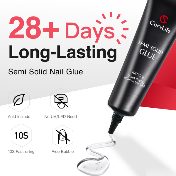 Semi-solid glue New Upgrade Super Strong Quick drying with remover kit for nails