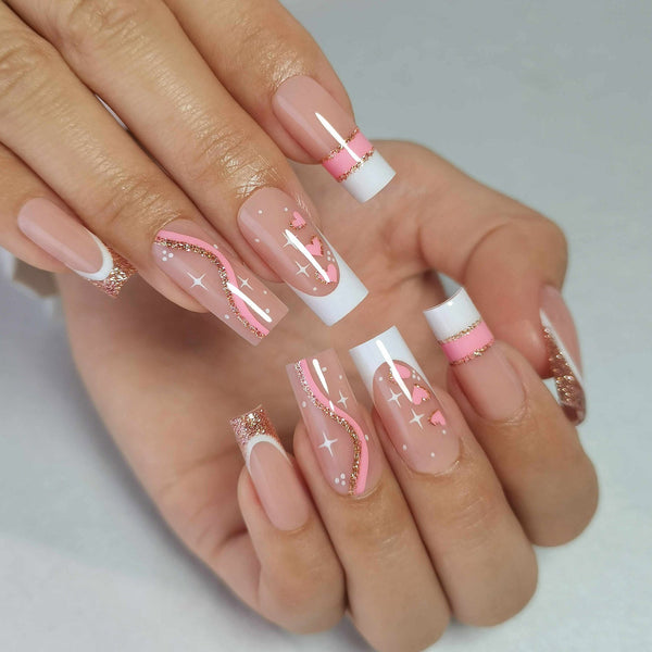 Gel-Press-On-Nägel, 16 Größen, 32-teiliges Set W363