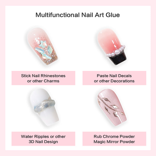 4 in 1 Nail Art Kleber Strasssteine 3D Designs und Dekorationen