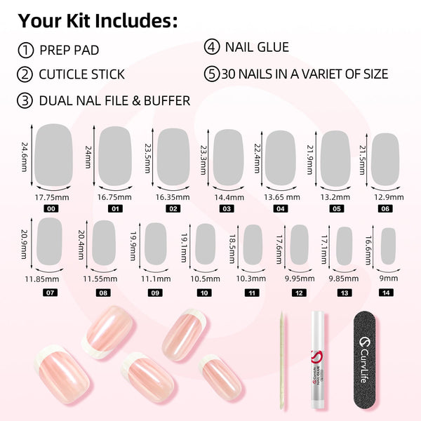 15 Sizes-30 Pcs Acrylic Press on nails X0046ZVDHF GG