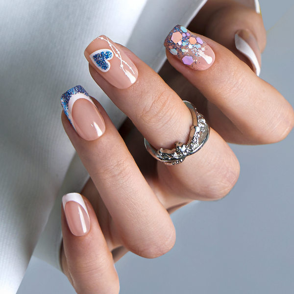 24 Stück/Set Press-On-Nägel CZ462-B7