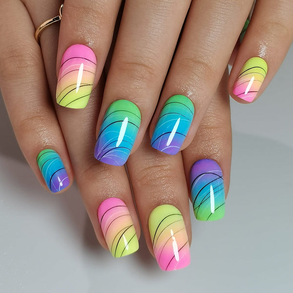 Gel-Press-On-Nägel, 16 Größen, 32-teiliges Set, X004J6Y2KB