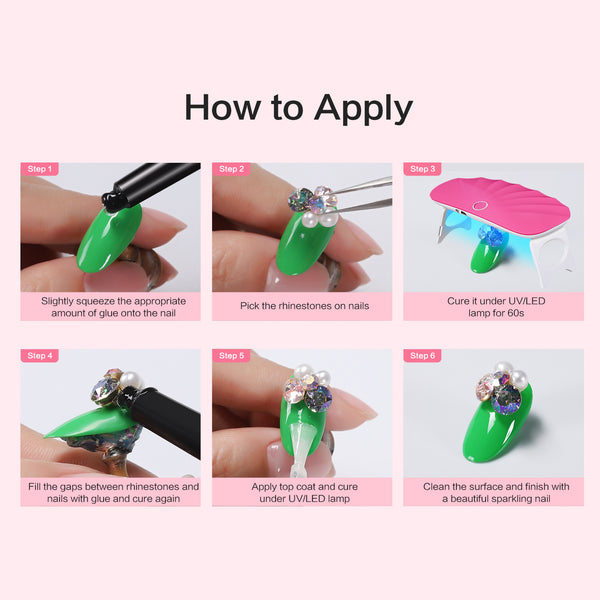 4 in 1 Nail Art Kleber Strasssteine 3D Designs und Dekorationen