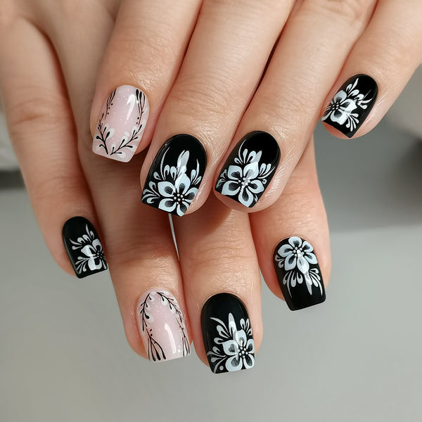 24 Stück/Set Press-On-Nägel CZ462-B7