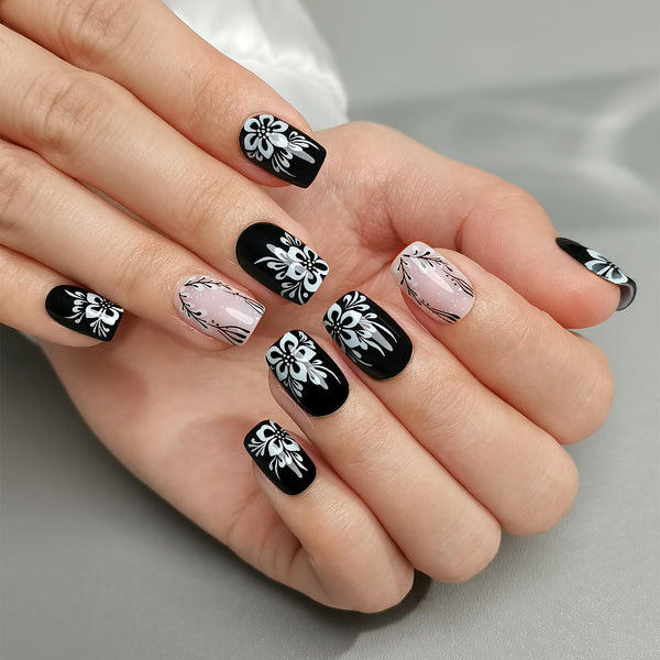 24 Stück/Set Press-On-Nägel CZ462-B7