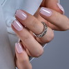 Nude Pink with Silver Trim