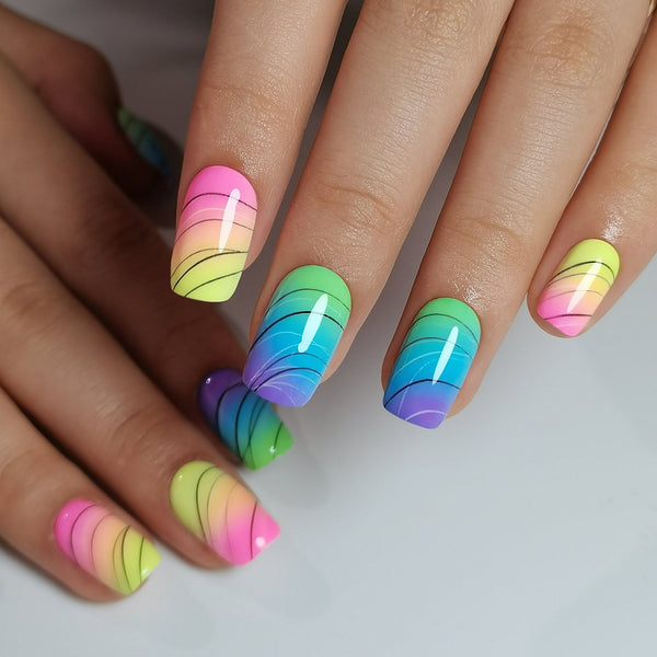 Gel-Press-On-Nägel, 16 Größen, 32-teiliges Set, X004J6Y2KB