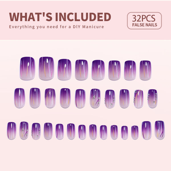 Gel Press On Nails 16 Sizes-32 Pcs Kit X004PT0VI9