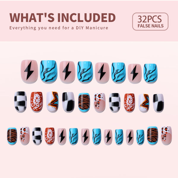 24 Stück/Set Press-On-Nägel YS391