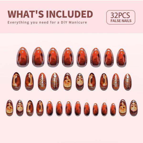 Gel Press On Nails 16 Sizes-32 Pcs Kit X004SWSLD5