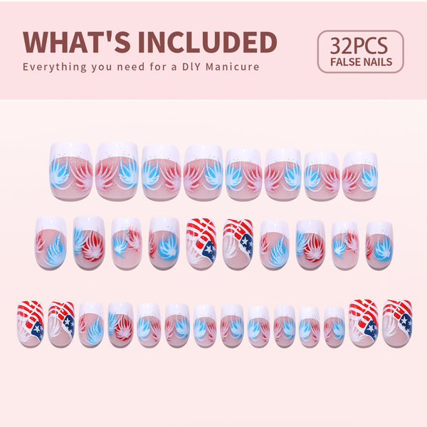 Gel-Press-On-Nägel, 16 Größen, 32-teiliges Set, X004NQ5T2R