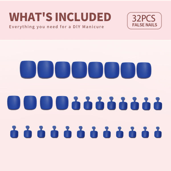 32 Pcs-16 Sizes Kit Press On Toe nails XNT183