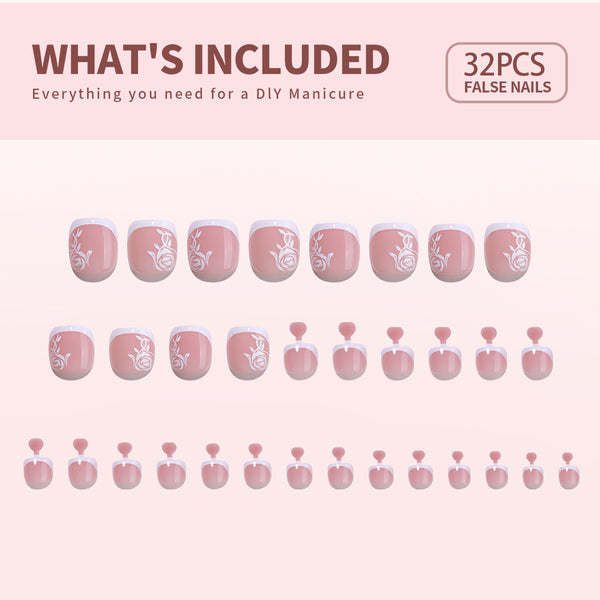 32 Pcs-16 Sizes Kit Press On Toe nails X004Q1O3XF
