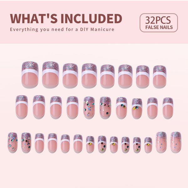 24 Stück/Set Press-On-Nägel JB780