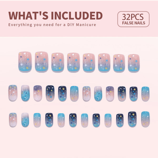 Gel-Press-On-Nägel, 16 Größen, 32-teiliges Set, X004MHLCDR