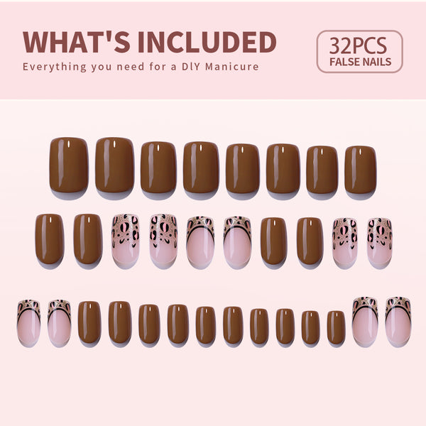 24 Stück/Set Press-On-Nägel CZ462-B7