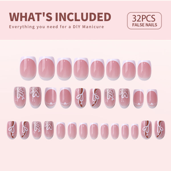 24 Stück/Set Press-On-Nägel YS391