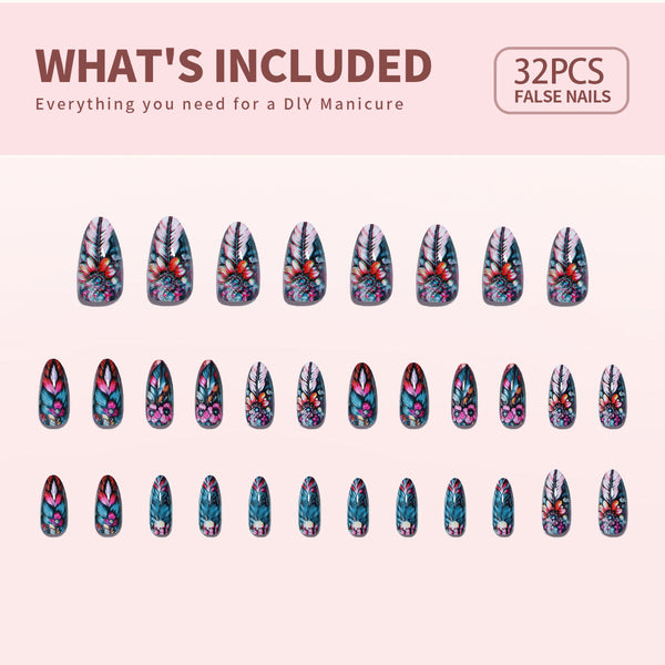 Gel-Press-On-Nägel, 16 Größen, 32-teiliges Set, X004LPXOLN