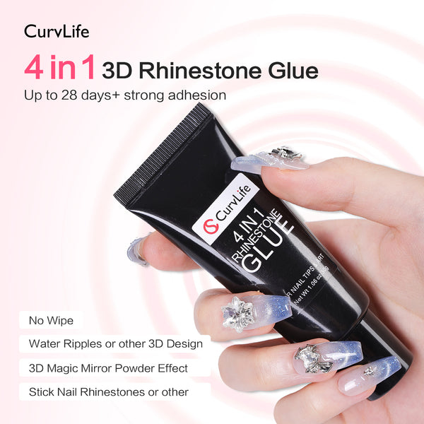 4 in 1 Nail Art Kleber Strasssteine 3D Designs und Dekorationen