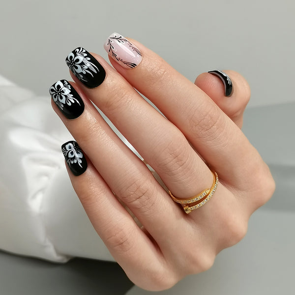 24 Stück/Set Press-On-Nägel CZ462-B7