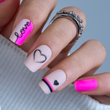 Matte Pink Lines – M Squoval