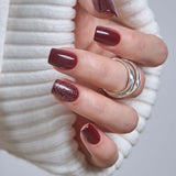 Burgundy Bling – S Squoval