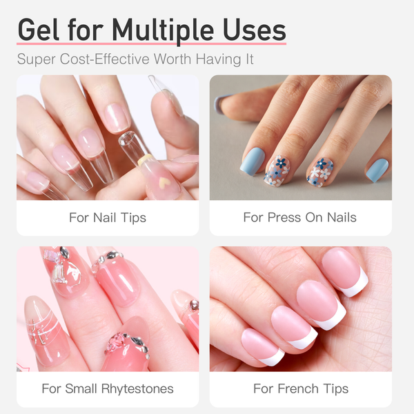 Semi-solid glue New Upgrade Super Strong Quick drying with remover kit for nails