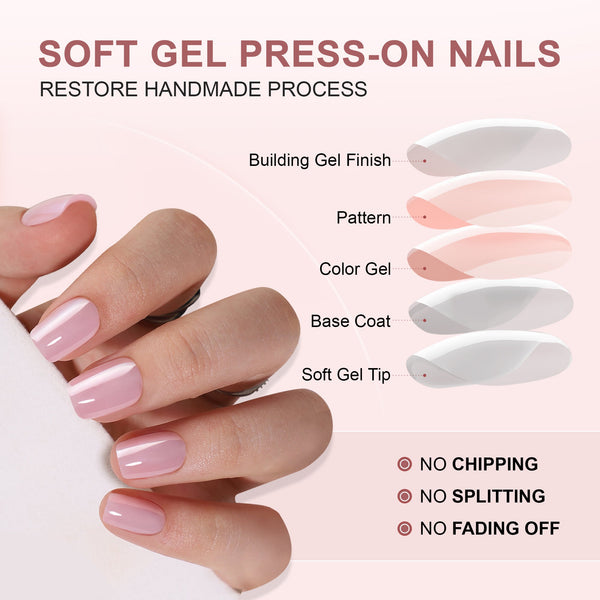 Gel Press On Nails 16 Sizes-32 Pcs Kit XNQC122