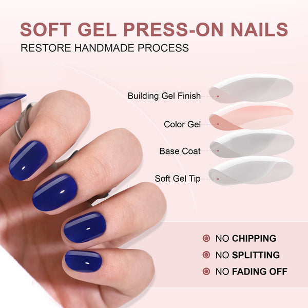 Gel-Press-On-Nägel, 16 Größen, 32-teiliges Set, F011 MH-4