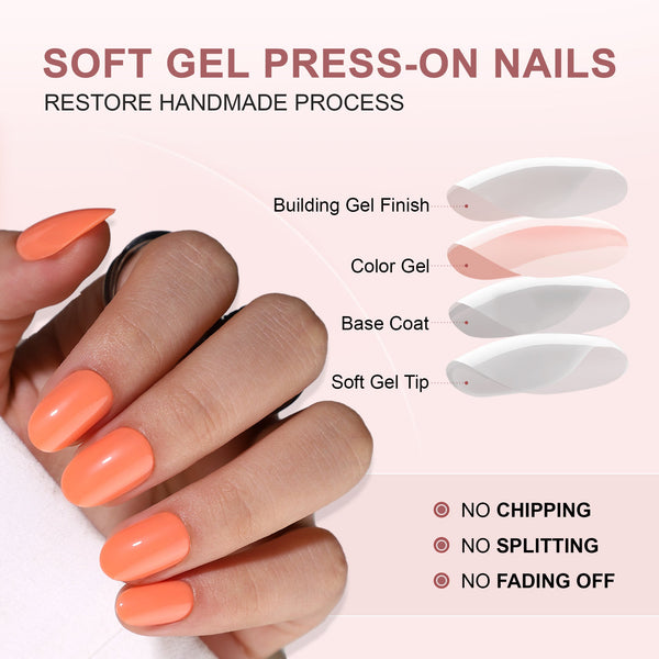Gel Press On Nails 16 Sizes-32 Pcs Kit A444 MH-4