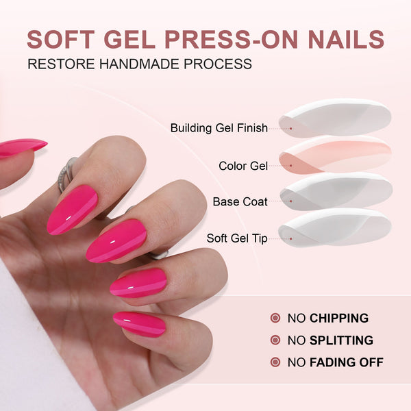 Gel Press On Nails 16 Sizes-32 Pcs Kit G066 LH-8