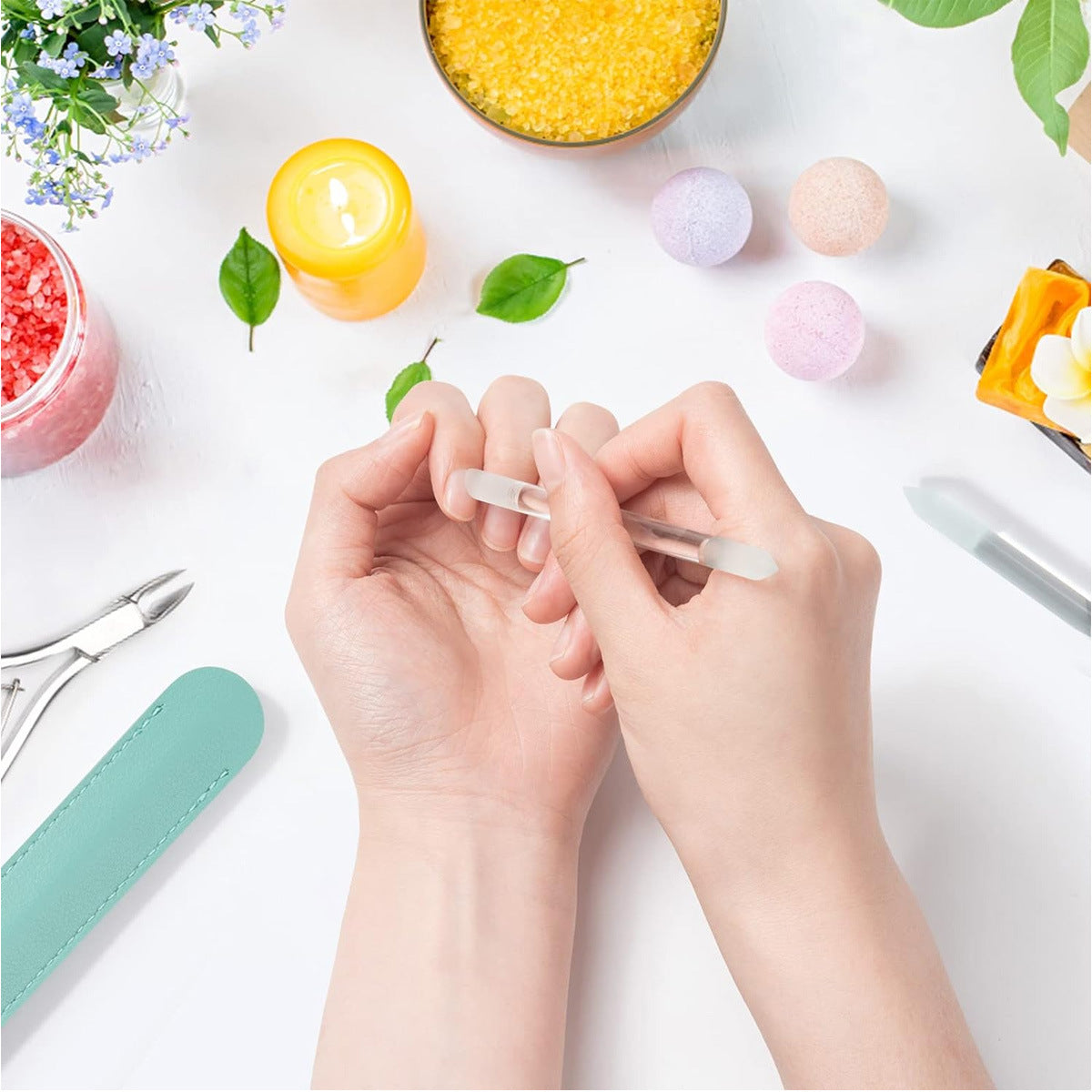 Glass Cuticle Pusher - Dual Ended Manicure Stick