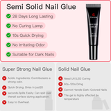15g Semi solid glue New Upgrade Super Strong Quick drying without cure nail glue