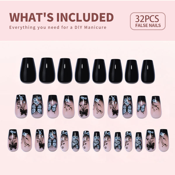 Gel Press On Nails 16 Sizes-32 Pcs Kit X004SWIREX