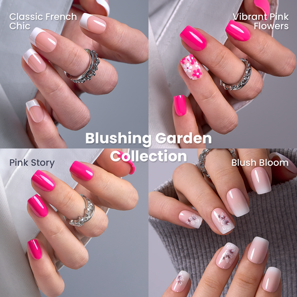 Blushing Garden Collection-Short Squoval