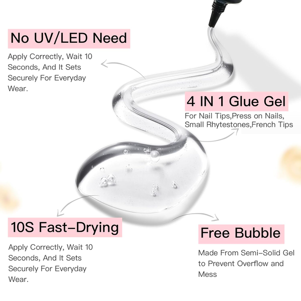 10g × 2pcs Semi-Solid Nail Glue Kit