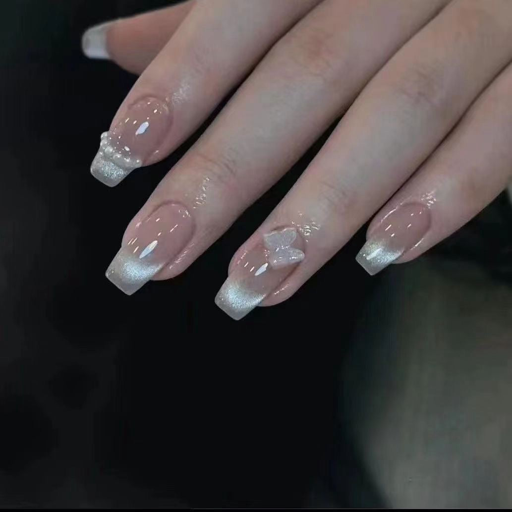 Nail Art Ideas Square Black Medium Glossy Press On Nails CurvLife