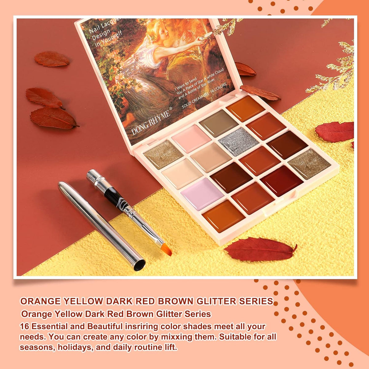 16 Colors Solid Gel Nail Polish Palette CurvLife