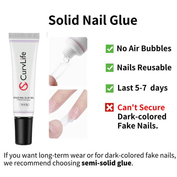 30g Toothpaste Solid Nail Glue Need Light Cured(Not recommend for dark color)for press on nails