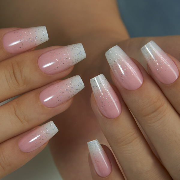Subtle Glitter White Peach