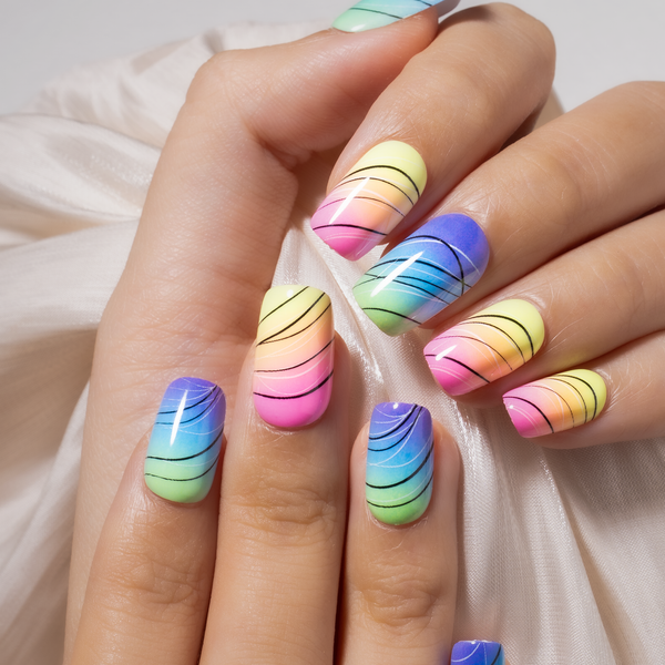 Gel-Press-On-Nägel, 16 Größen, 32-teiliges Set, X004J6Y2KB