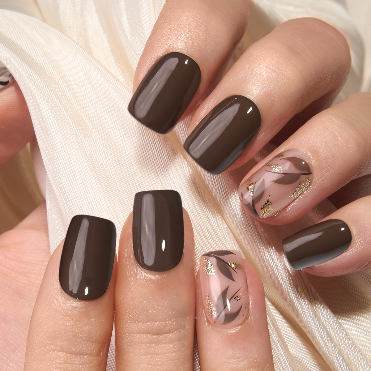 Classy Brown Nails for Fall Elegance