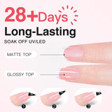 French Tips Kit–150pcs CurvLife X-Pro Soft Gel Tips with Pre-Applied Primer, Matte & Glossy Top Coat, Solid Nail Glue Gel, UV LED Lamp, Nail File, Brush & Tools X004ERO8ZJ-Kit